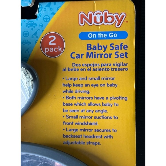 NWT Nuby Double Backseat Baby View Mirror for Car Set of 2 Mirrors - Picture 3 of 6